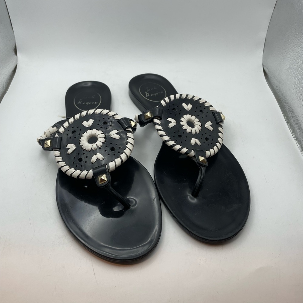 Jack Rogers womens black jelly sandals size 7